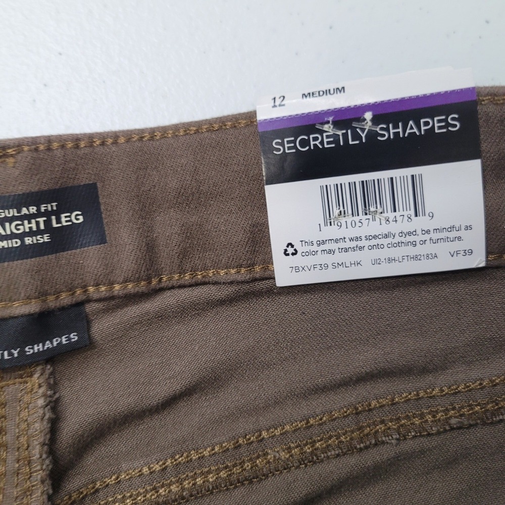 Lee Perfectly Fit Shapes Straight Leg‎ Pants Woodspice Medium 12 Mid Rise TAG - Picture 5 of 12